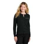 Women's Port Authority® Women's Cardigan Sweater<br><br>XX-LARGE<BR>Black • White imprint