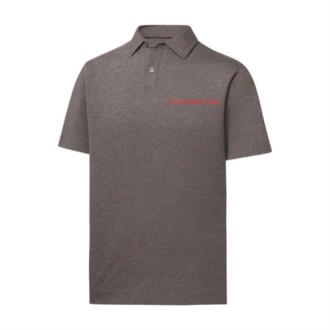 Foot Joy Solid Lisle Self Collar- Athletic Fit Polo<BR><BR>XX-LARGE<BR>Grey with Red Imprint