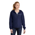 District ® Sport-Tek® Women's Colorblock Hooded Raglan Jacket <BR><BR>X-LARGE<BR>Navy • White imprint Copy Copy